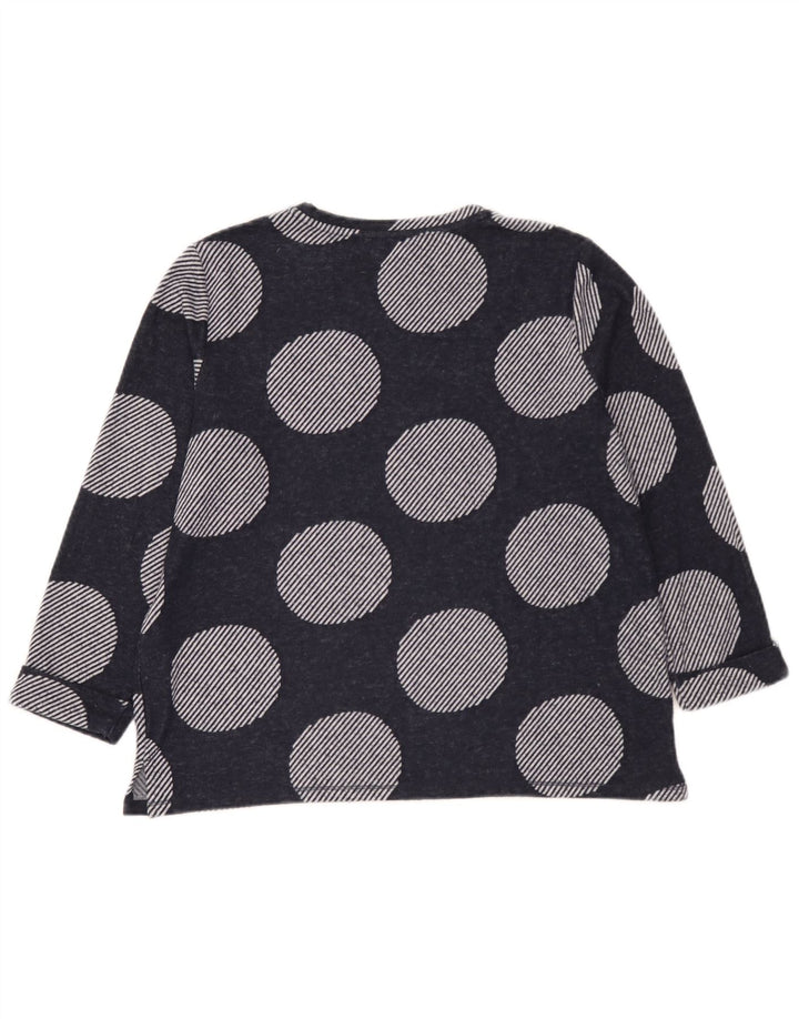 Marks & Spencer Damen-Top, 3/4-Ärmel, UK-Größe 44, Größe L, marineblau, gepunktet