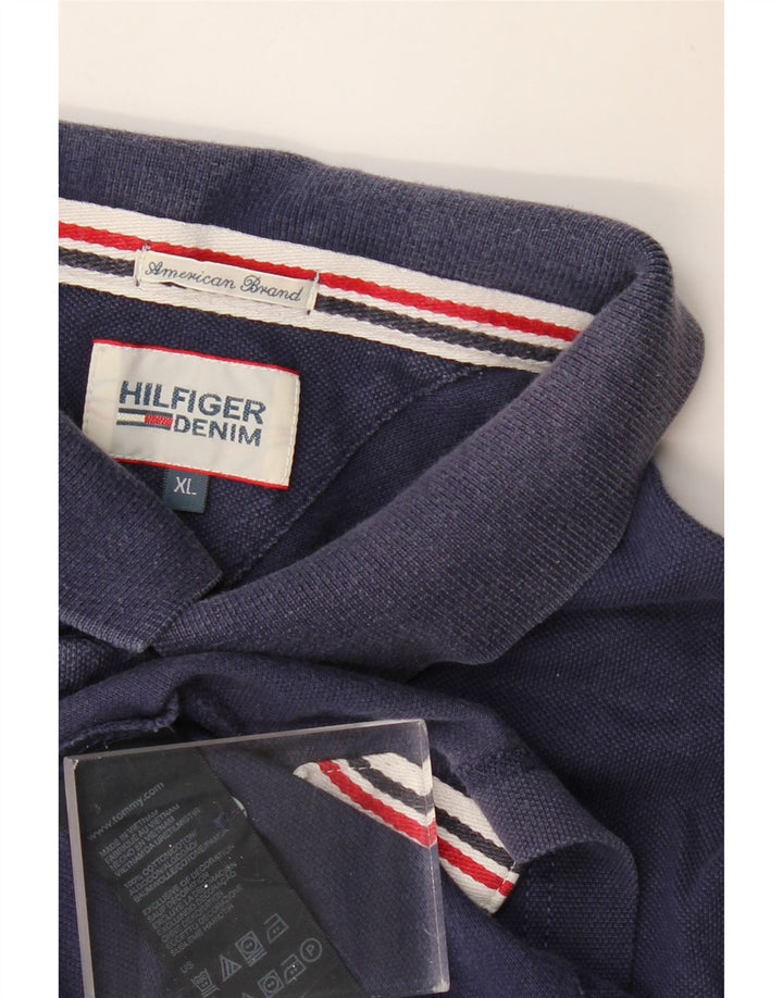 TOMMY HILFIGER Herren Poloshirt XL Marineblau Baumwolle