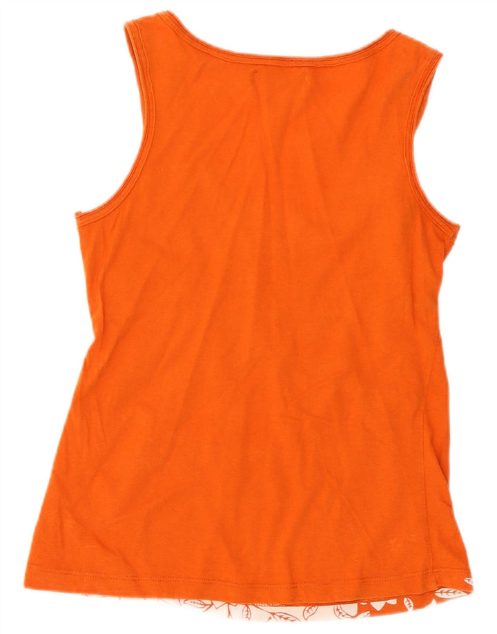 Zara Damen Grafik-Trägershirt UK 12 Mittelorange geblümt