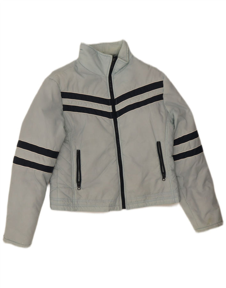 CLOCK HOUSE Wattierte Damenjacke UK 16 Large Blaues Colourblock-Polyester