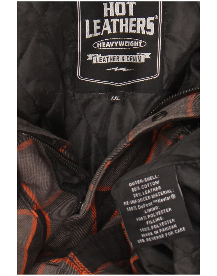 Vintage Herren Holzfällerhemd 2XL Grau kariert Baumwolle