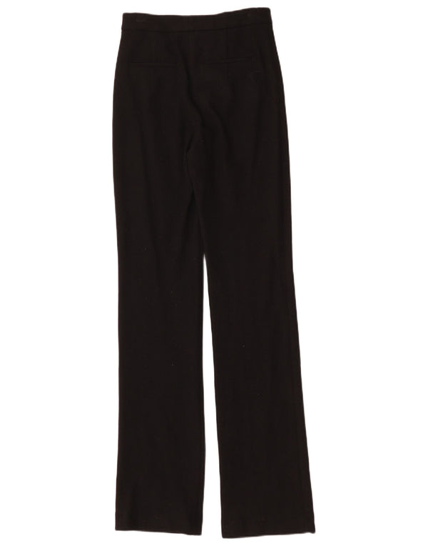 Massimo Dutti Damen Gerade Chinohose EU 34 2XS W24 L34 Schwarze Wolle