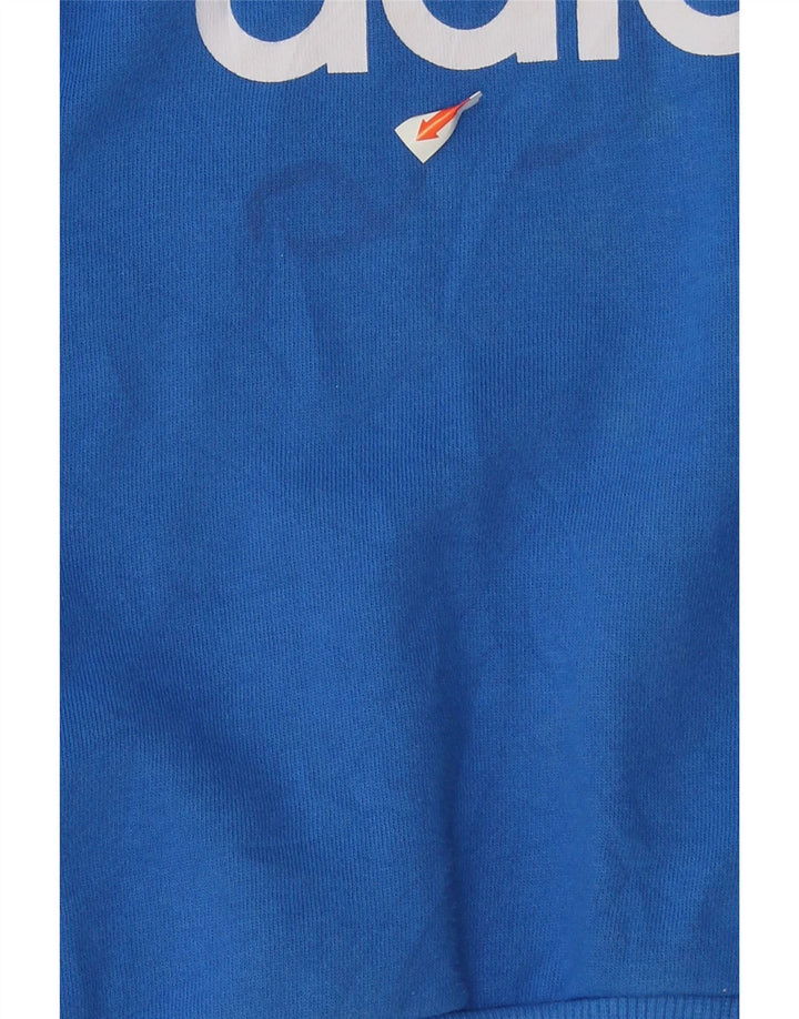 ADIDAS Boys Graphic Sweatshirt Jumper 13-14 Years Blue Cotton