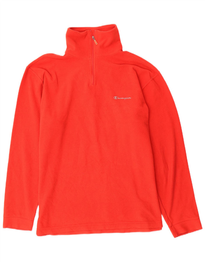 CHAMPION Herren-Fleecepullover mit Reißverschluss, XL, rotes Polyester