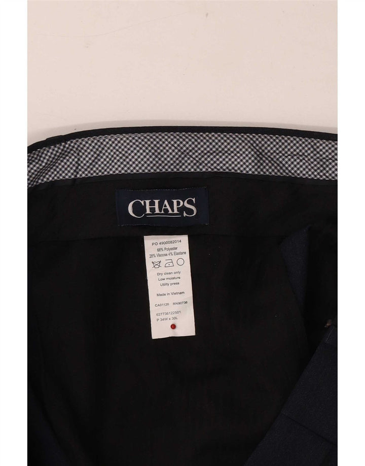 Chaps Herren-Anzughose mit gerader Passform und normaler Passform, W34, L30, Marineblau, Polyester