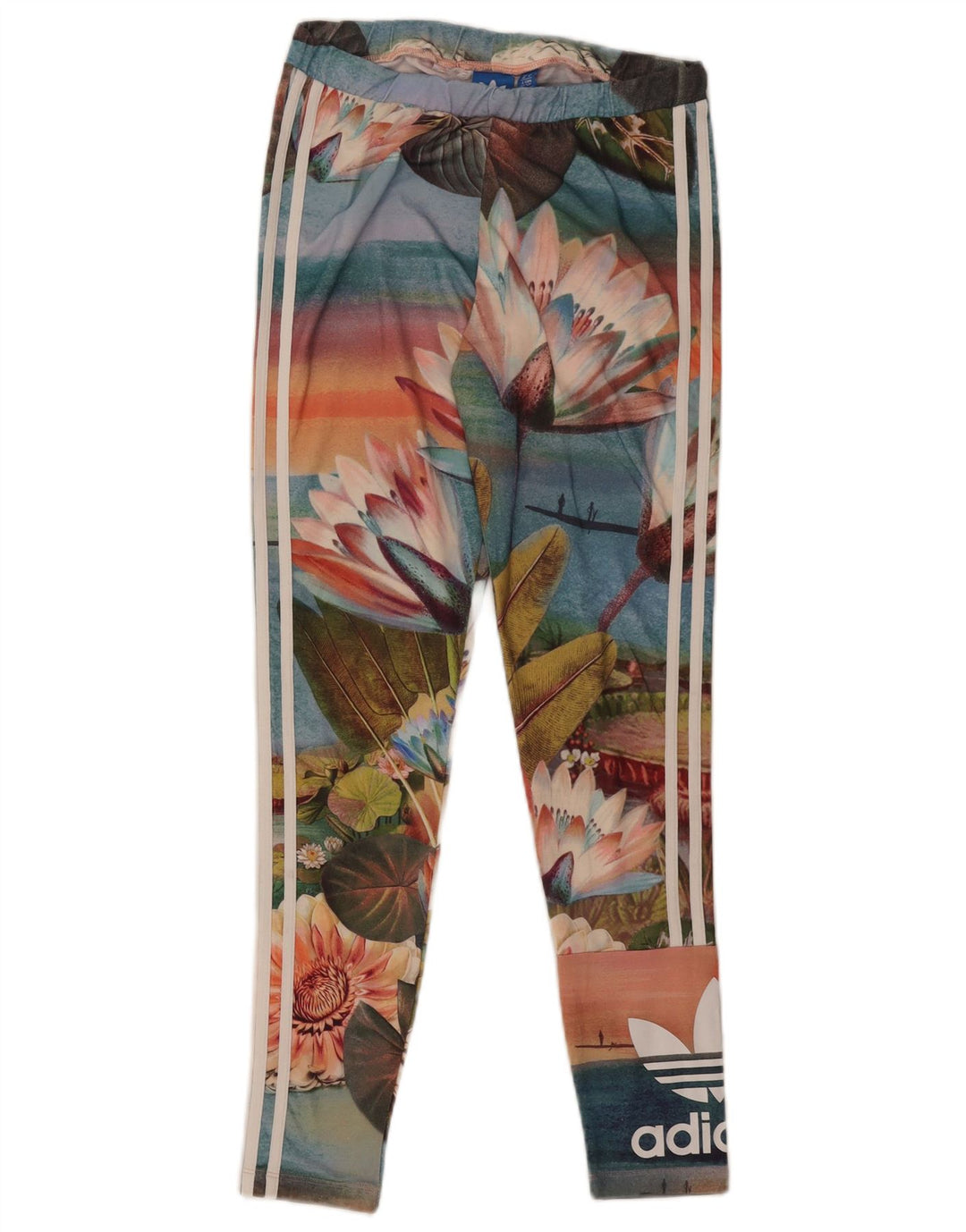 Adidas Damen Grafik-Leggings UK 10, klein, mehrfarbig, mit Blumenmuster