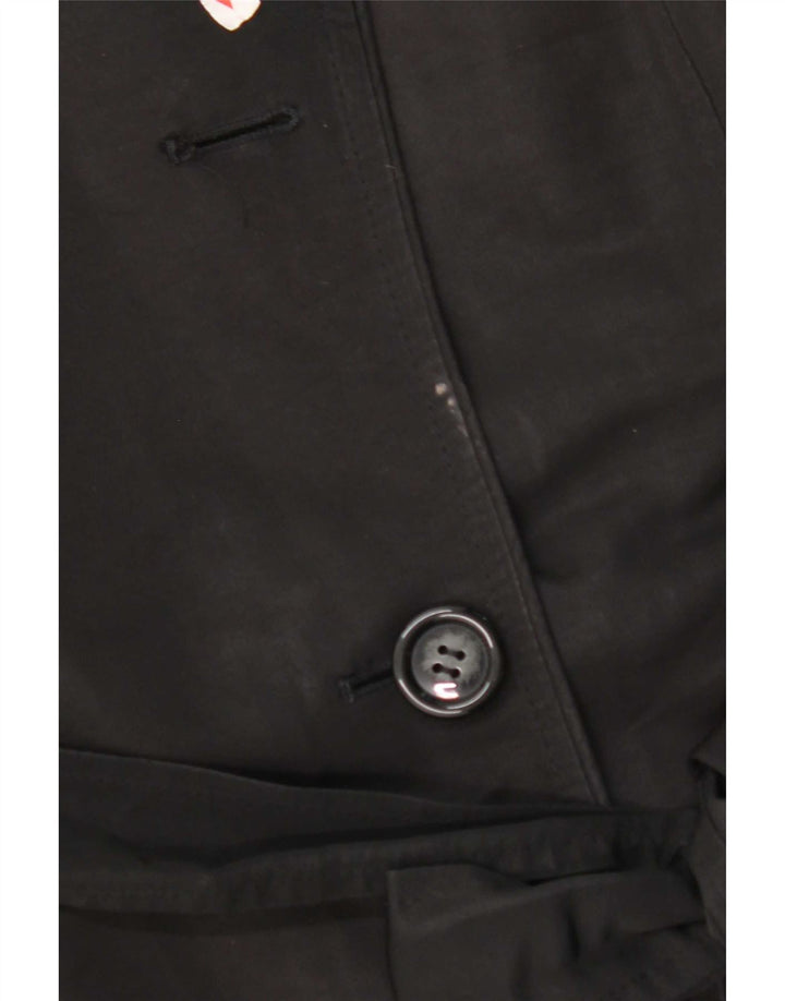 Marks & Spencer Damen Trenchcoat UK 10 Small Schwarz Polyester