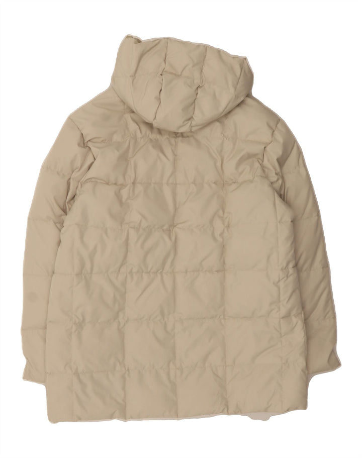 SERGIO TACCHINI Womens Hooded Padded Jacket UK 16 Large Beige Polyester Vintage Sergio Tacchini and Second-Hand Sergio Tacchini from Messina Hembry 