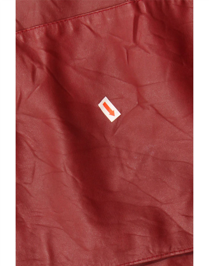 VINTAGE Damen Lederjacke EU 46 XL Burgunderrotes Leder