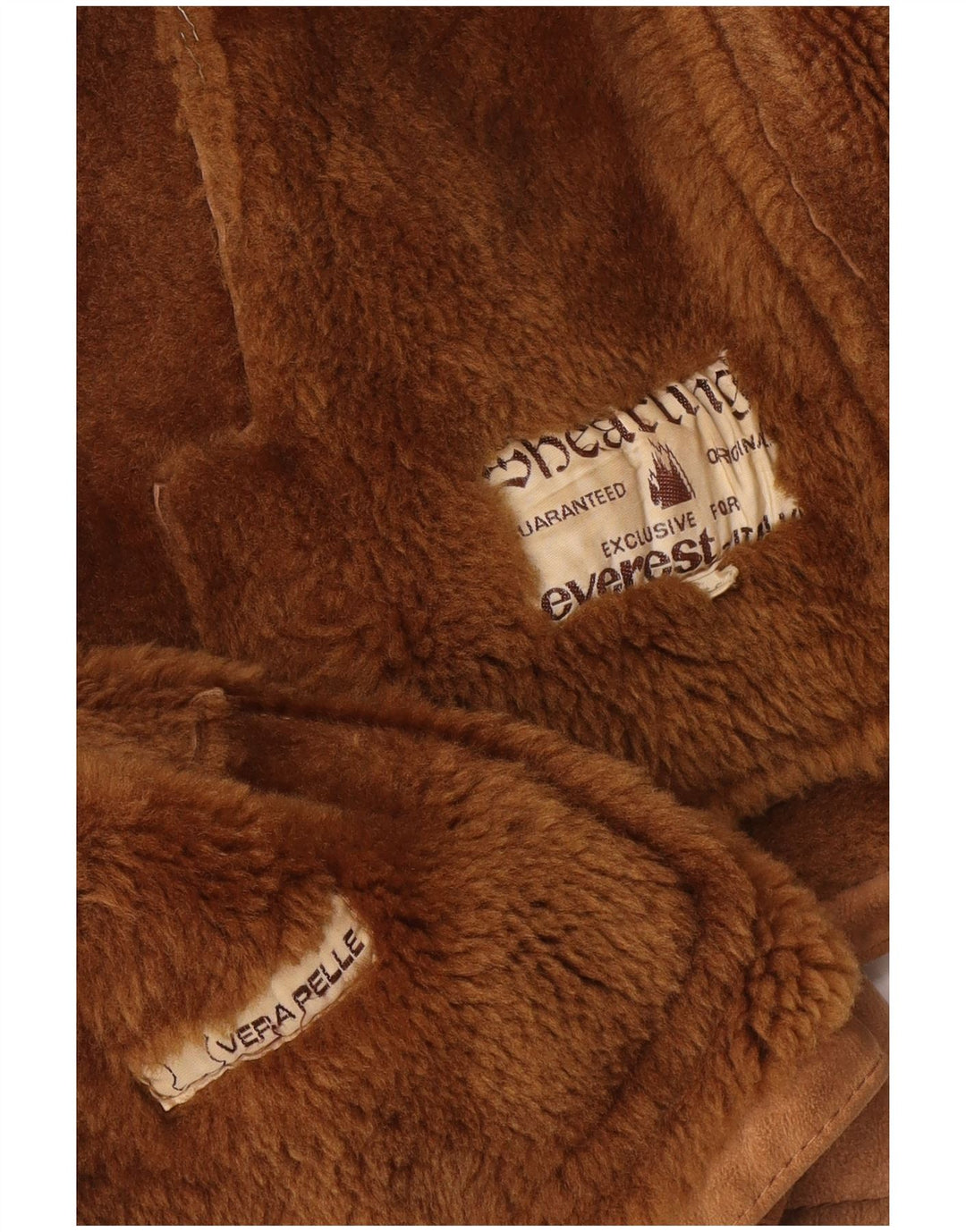 Vintage Herren Shearling Jacke IT 50 Large Beige