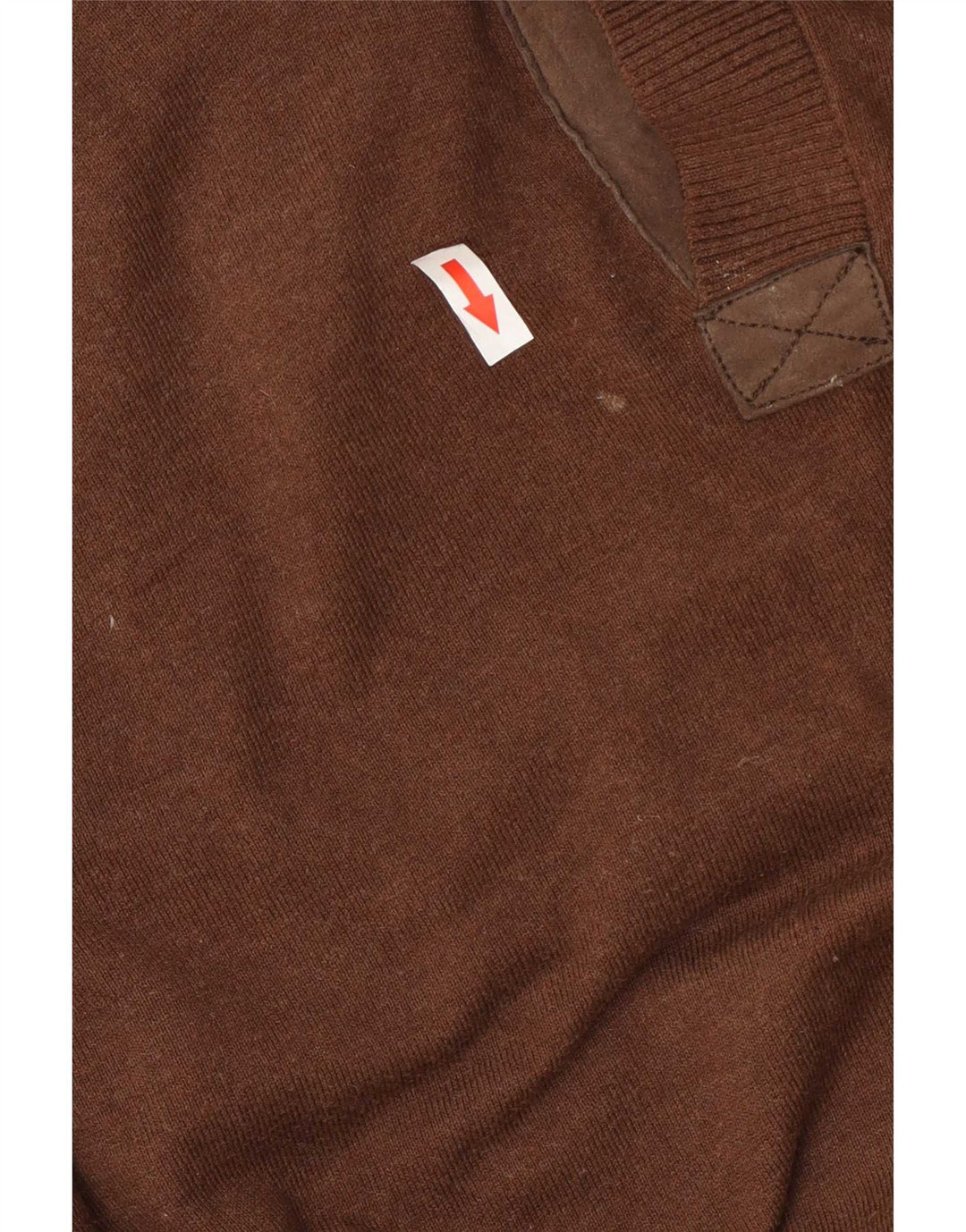 Massimo Dutti Herren-Pullover mit Schalkragen, XL, braune Baumwolle