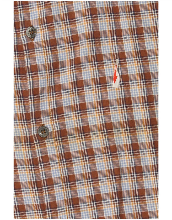 Trussardi Jeans Herrenhemd 2XL, braun kariert, Baumwolle