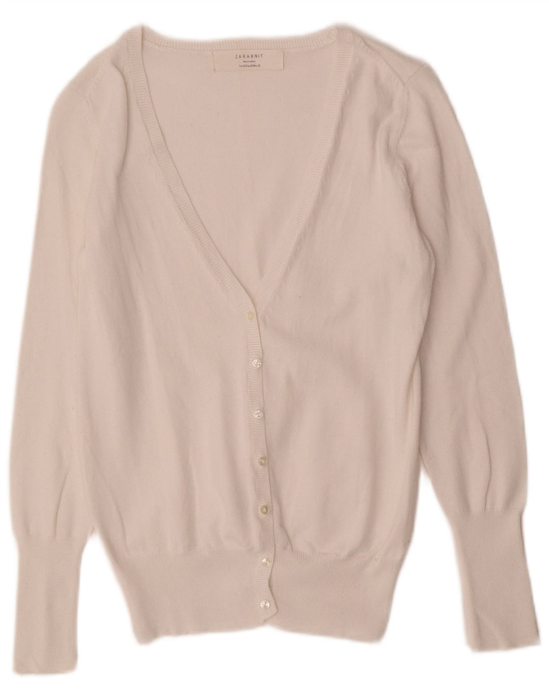Zara Damen Strickjacke UK 12 Mittelweiß