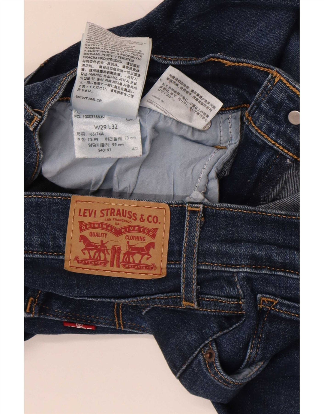 Levi's Damen 724 High Rise Straight Jeans W29 L29 Blaue Baumwolle