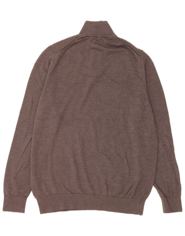 Marks & Spencer Herren Autograph Pullover mit Reißverschluss am Hals, Größe L, Braun