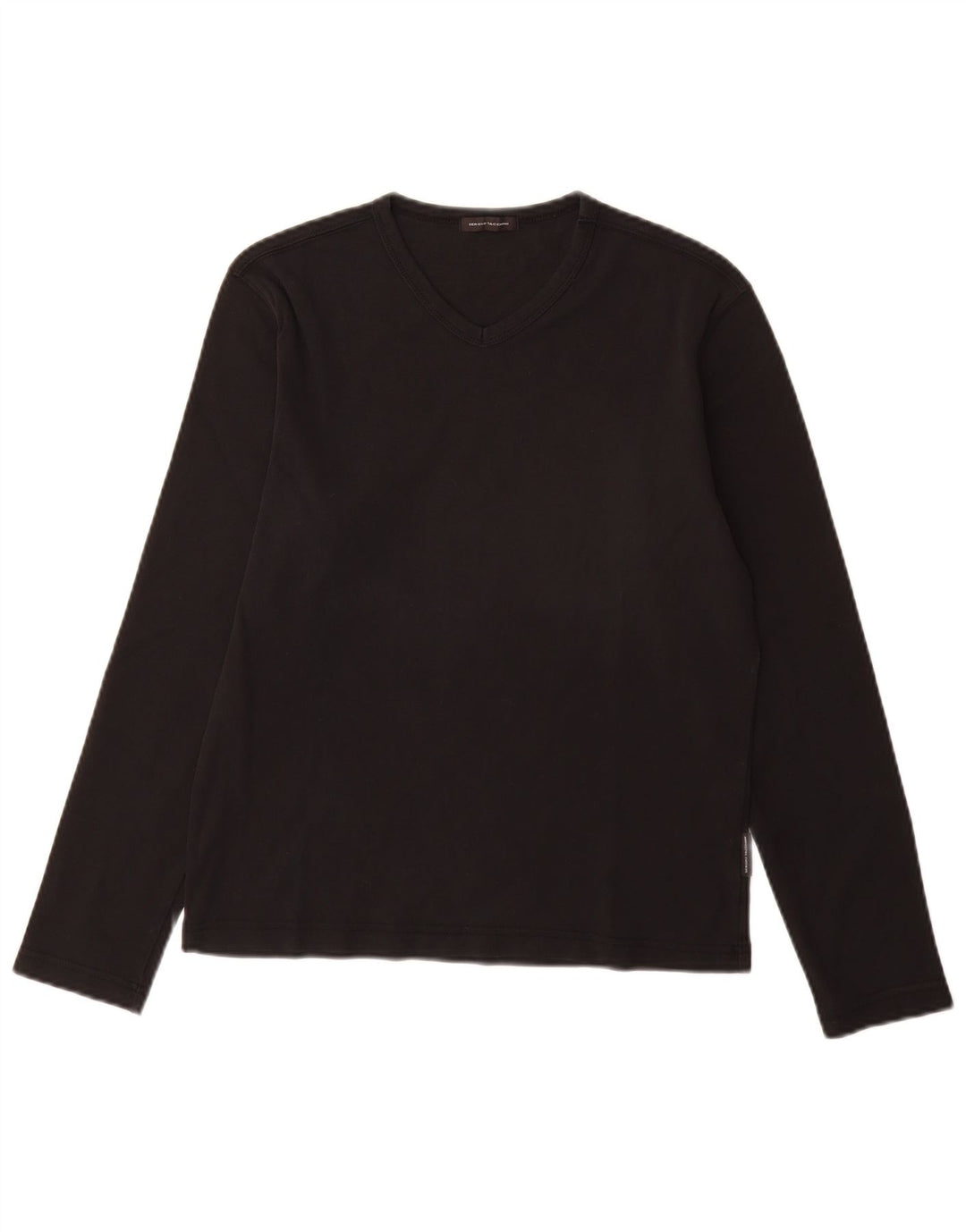 SERGIO TACCHINI Damen Top Langarm UK 12 Medium Schwarz Baumwolle