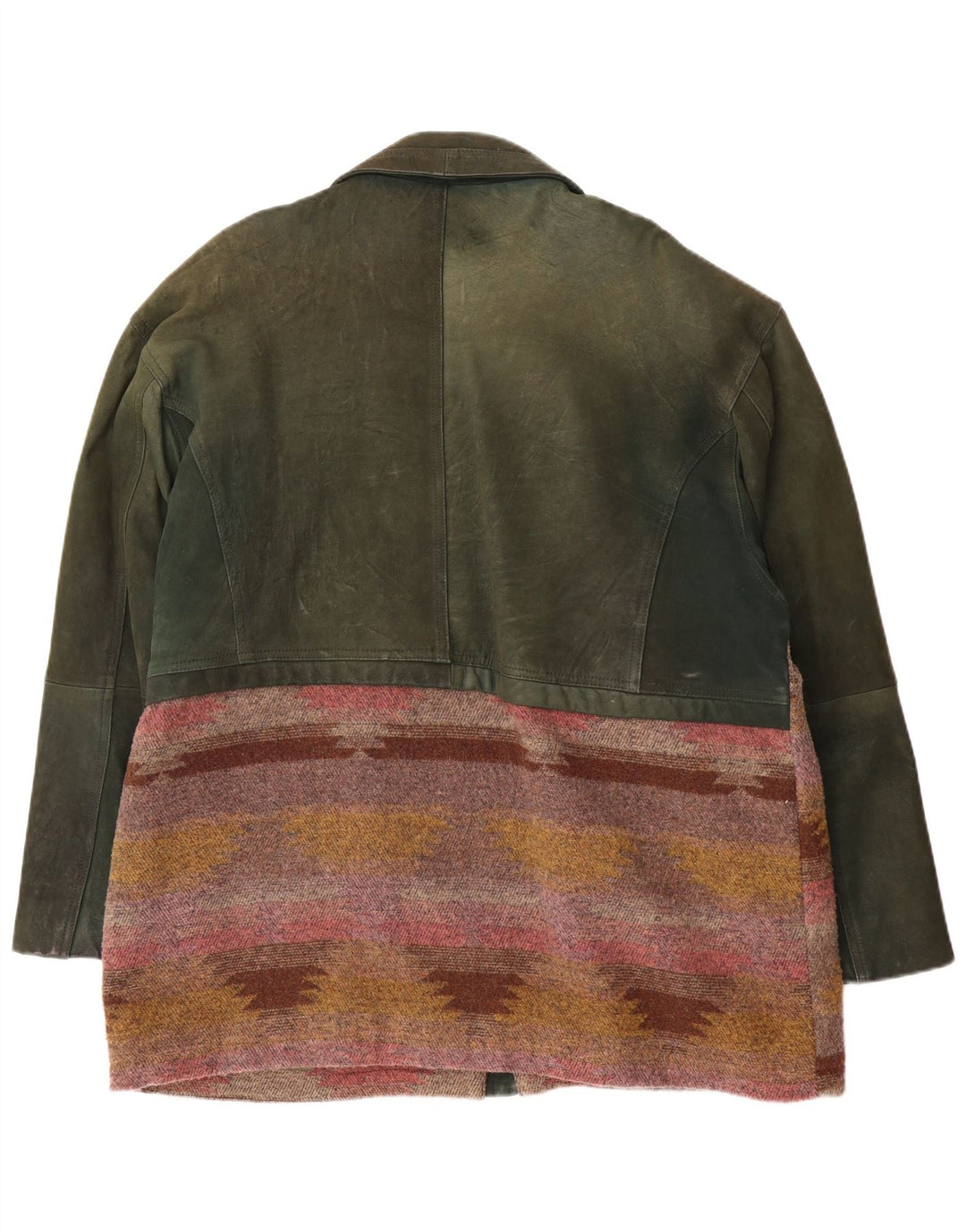 Vintage Herren Lederjacke EU 52 XL Grünes geometrisches Leder