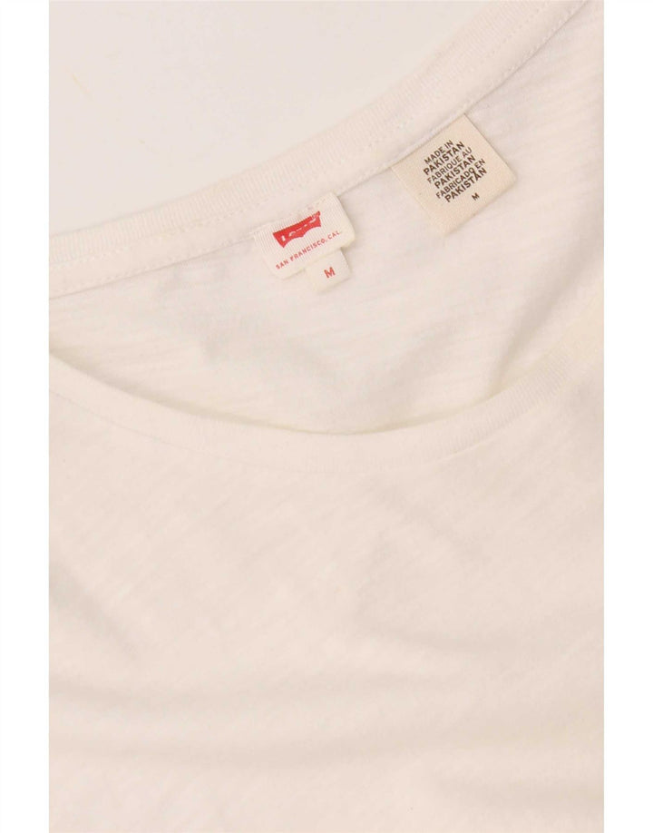 Levi's Damen T-Shirt Top UK 14 Mittelweiß meliert