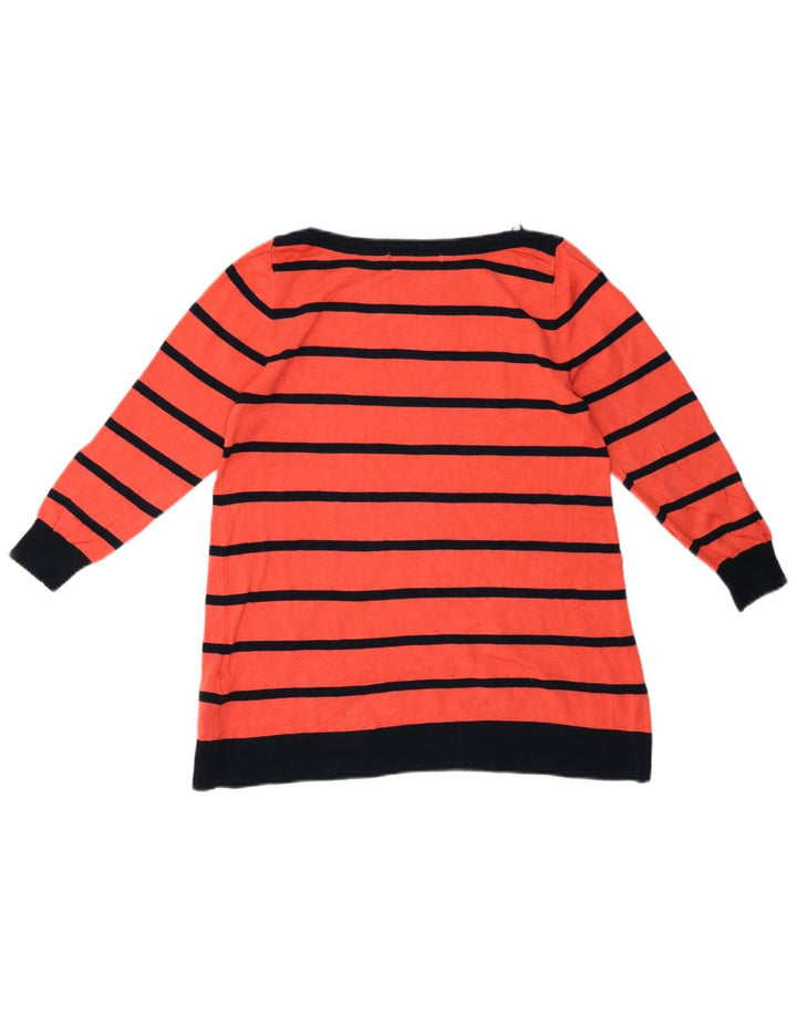 MARKS & SPENCER Damen-Pullover mit U-Boot-Ausschnitt, Gr. 10, klein, rot gestreift