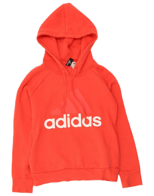 Adidas Damen Graphic Hoodie Pullover UK 10 Small Rote Baumwolle