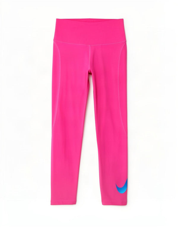 Nike Damen Dri Fit Graphic Leggings UK 4 XS Rosa Polyester