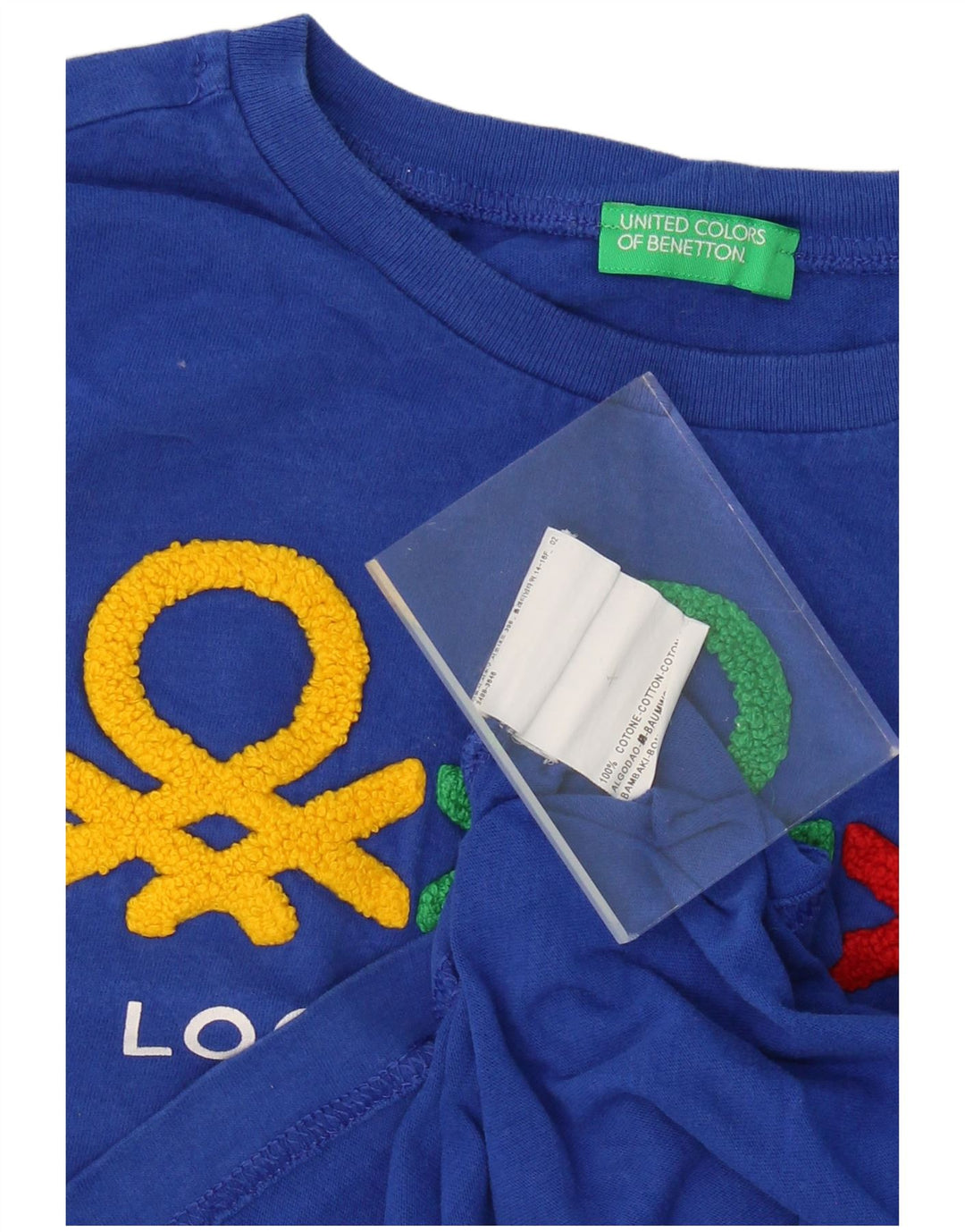 BENETTON Boys Graphic Top Long Sleeve 11-12 Years Blue Cotton