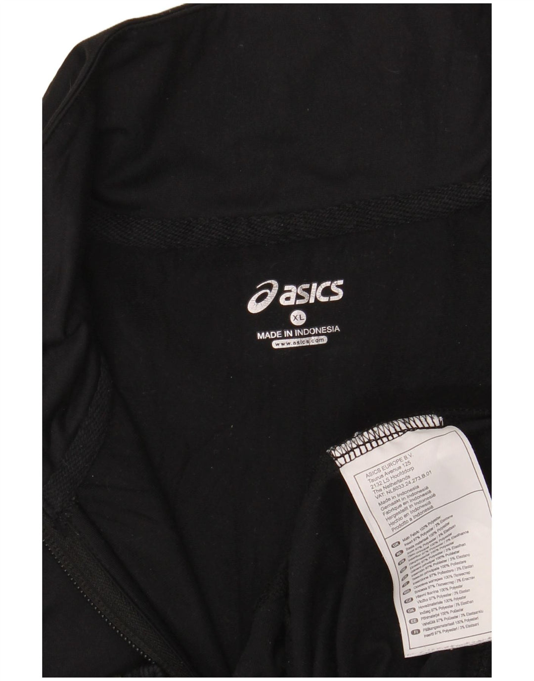 Asics Damen-Trainingsanzug-Top-Jacke UK 18 XL Schwarzes Colourblock-Polyester