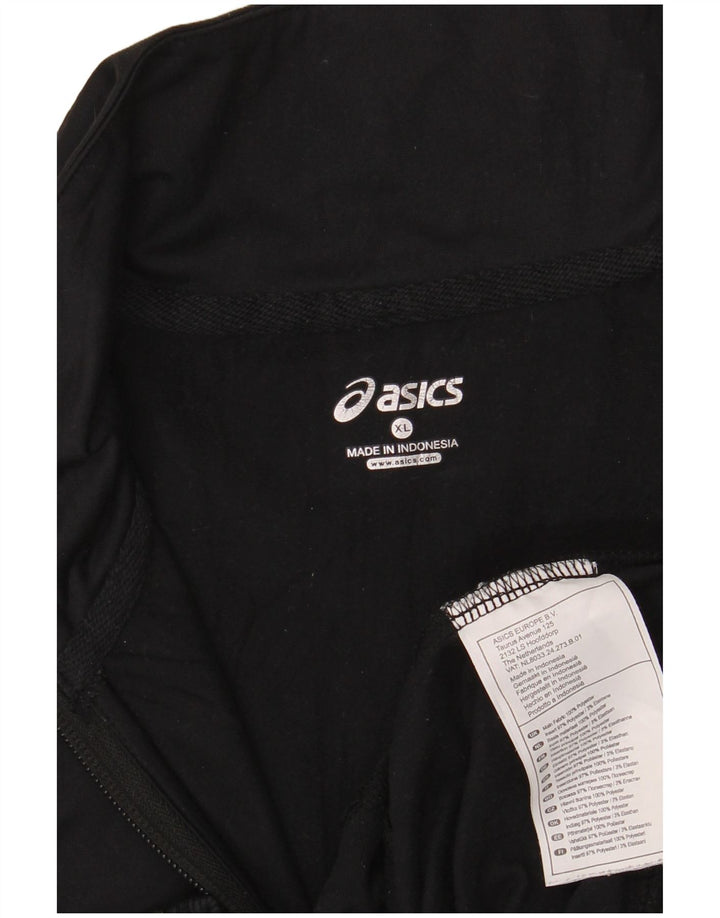 Asics Damen-Trainingsanzug-Top-Jacke UK 18 XL Schwarzes Colourblock-Polyester