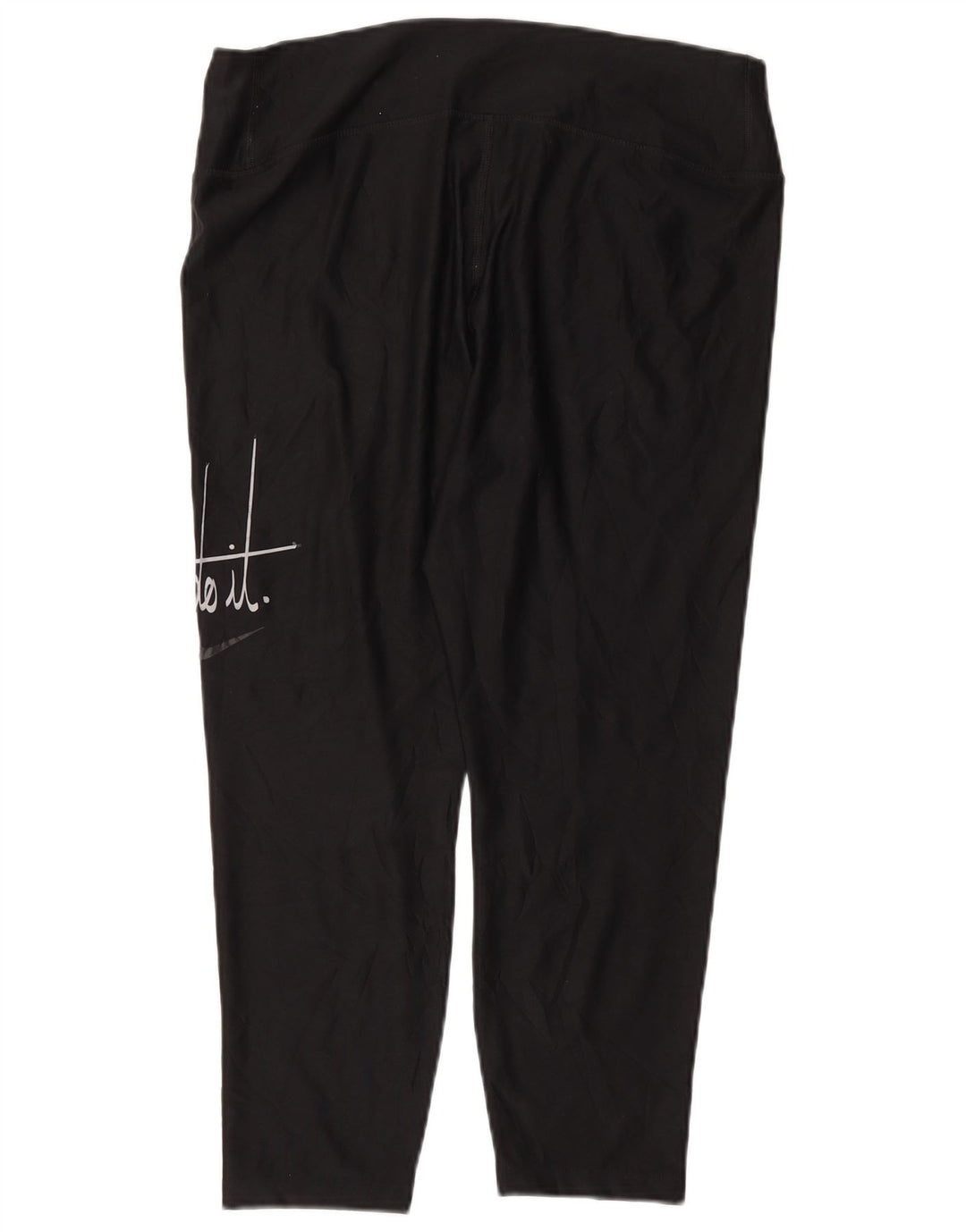 NIKE Womens Dri Fit Graphic Capri Leggings UK 18 XL Schwarz Polyester