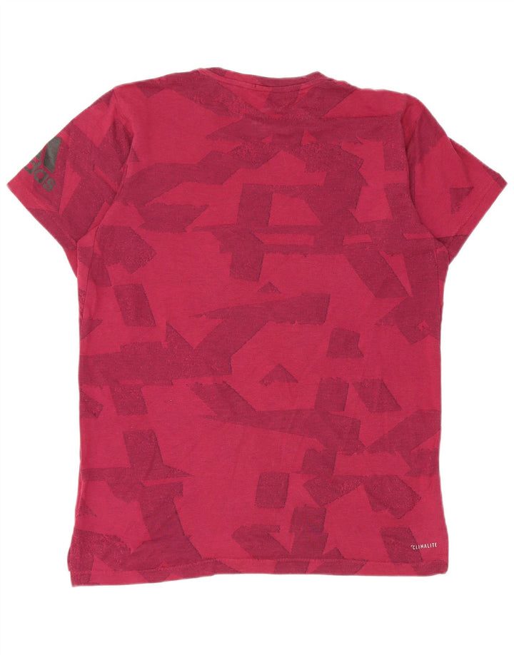 Adidas Herren Climalite Graphic T-Shirt Top Medium Burgund Geometrisch