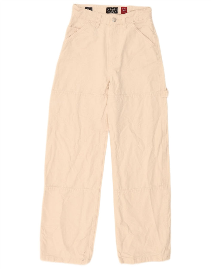 Superdry Damen Gerade Cargohose W26 L30 Beige