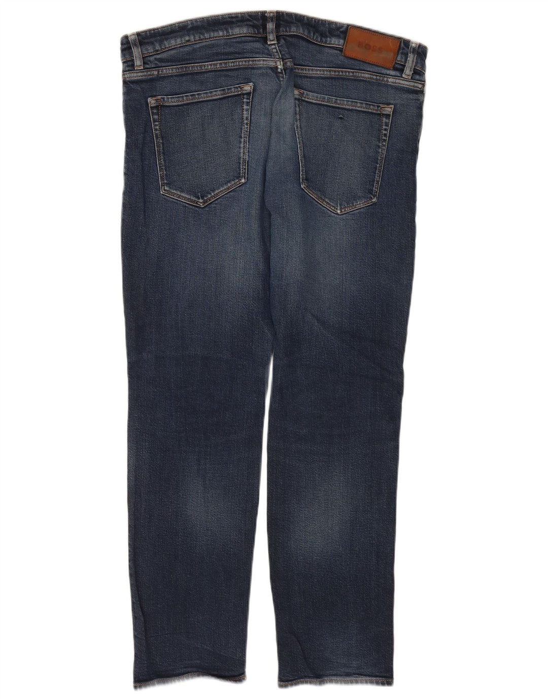 Hugo Boss Herren Straight Jeans W36 L30 Blaue Baumwolle