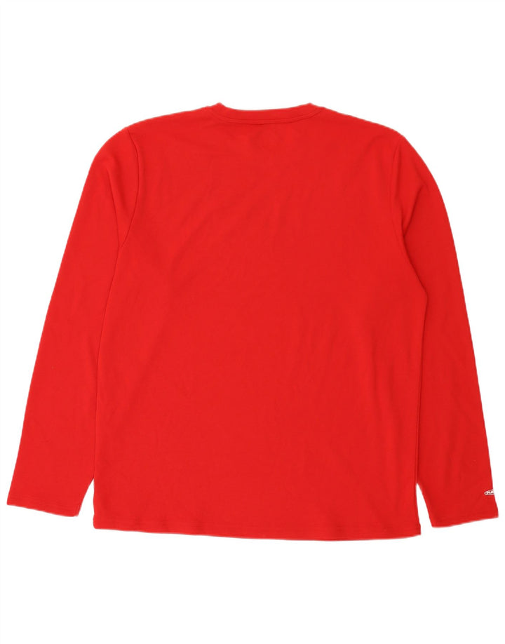 Reebok Herren-Top, langärmelig, groß, rot, Polyester