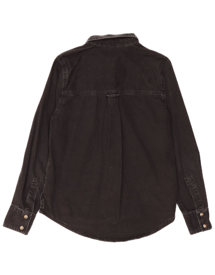 MARKS & SPENCER Damen Jeanshemd UK 8 Small Schwarz Baumwolle