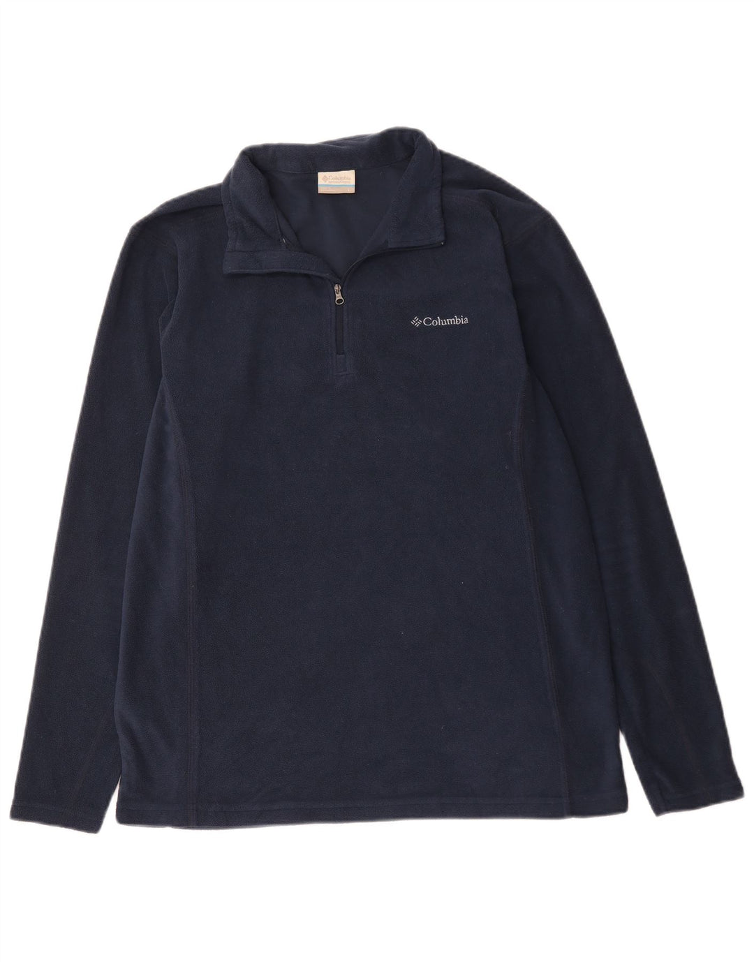 Columbia Herren-Fleecepullover mit Reißverschluss am Hals, groß, marineblaues Polyester