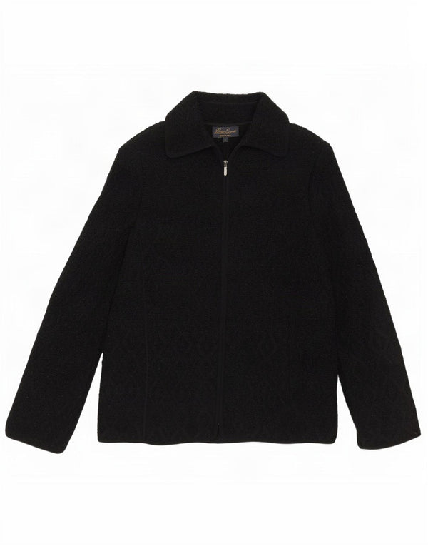 Luisa Spagnoli Damen Strickjacke Pullover UK 16 Large Schwarz Argyle/Diamant