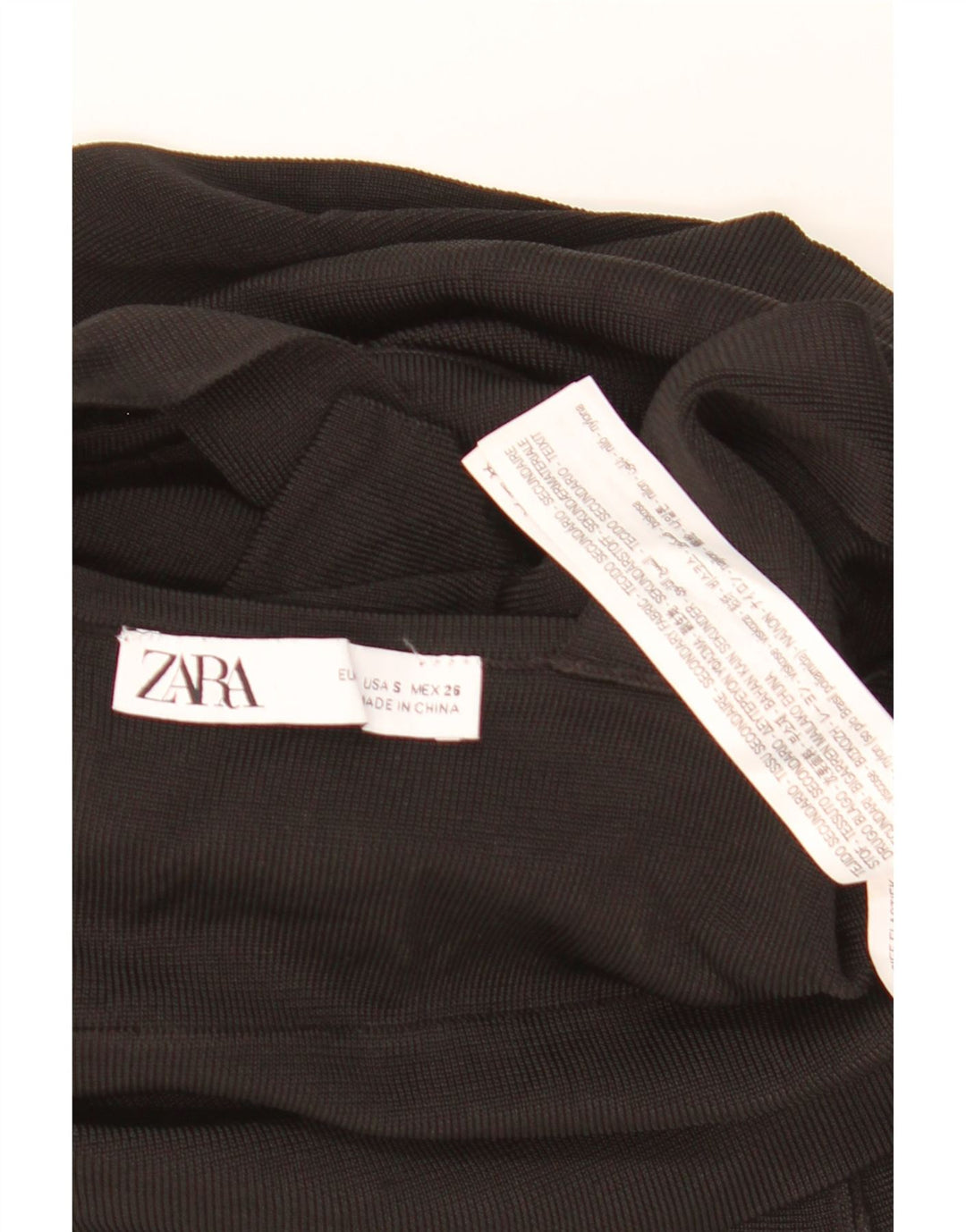 ZARA Damen Mini-Stufenrock, Größe S, W28, Schwarz, Viskose
