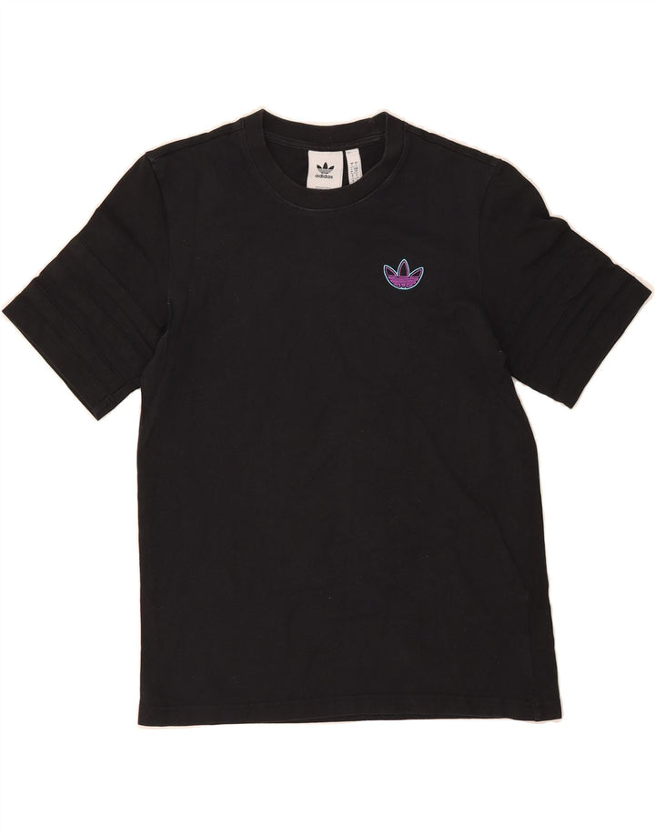 ADIDAS Mens Graphic T-Shirt Top Small Black Cotton Vintage Adidas and Second-Hand Adidas from Messina Hembry 