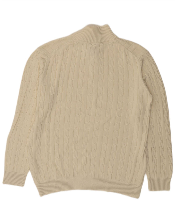 Gant Herren-Pullover mit Knopfkragen, 2XL, cremefarbene Baumwolle