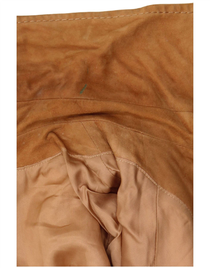 Vintage Damen Militär-Wildlederjacke IT 48 XL Braun