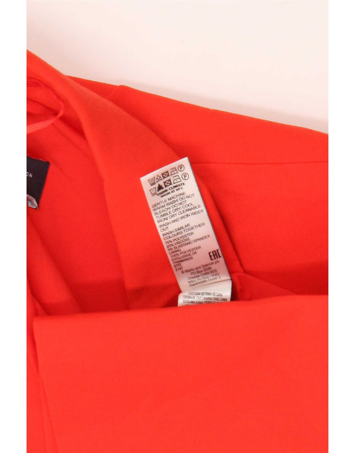 Marks & Spencer Damen 1-Knopf-Blazerjacke UK 16 Large Orange Polyester