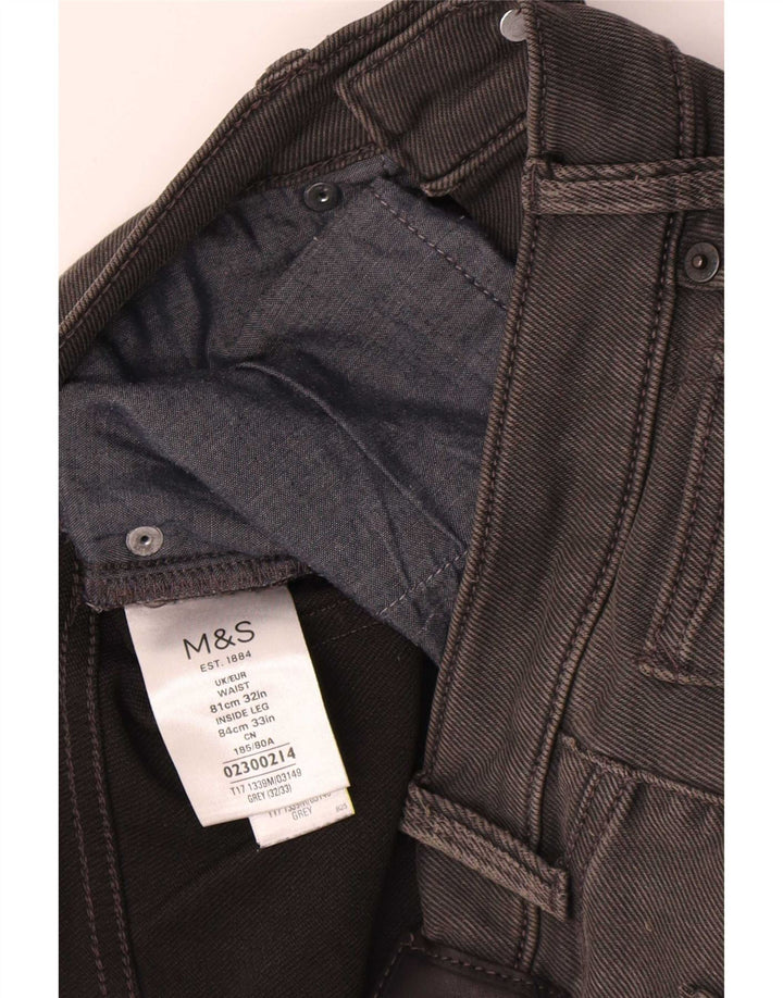 Marks & Spencer Damen Slim Jeans W32 L33 Graue Baumwolle