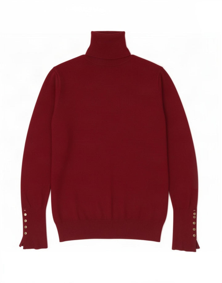 Zara Damen-Pullover mit Rollkragen, Gr. 12, mittleres Burgunderrot
