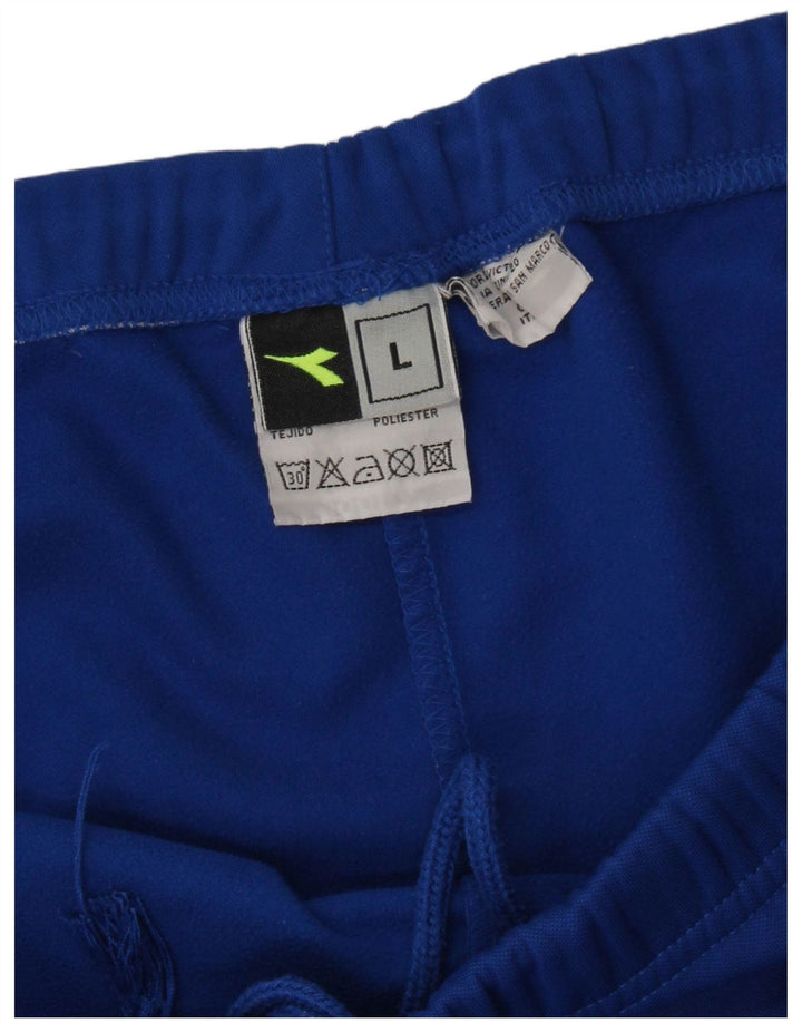 Diadora Herren-Trainingshose, Jogginghose, Größe L, Blau, Polyester