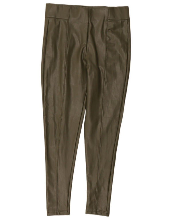 Marks & Spencer Damen-Leggings aus Kunstleder, UK 12, mittleres Khaki, Polyester