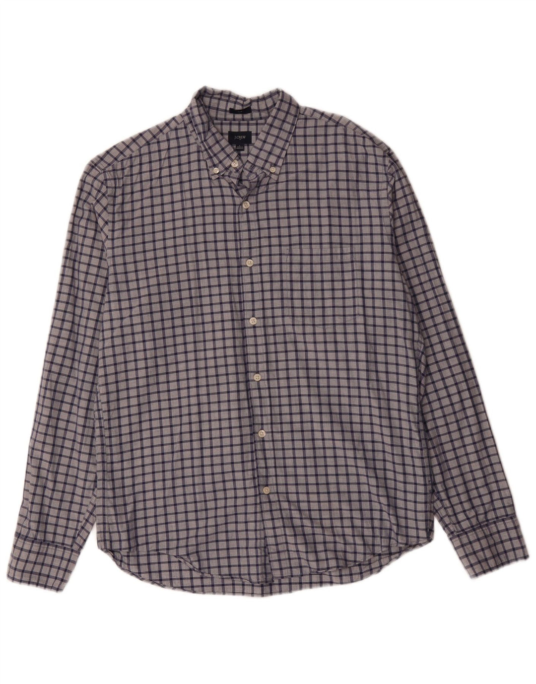 J. CREW Slim-Hemd für Herren, groß, marineblau, kariert, Baumwolle