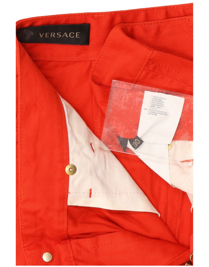 VERSACE Gerade Damen-Freizeithose W30 L26 Rote Baumwolle