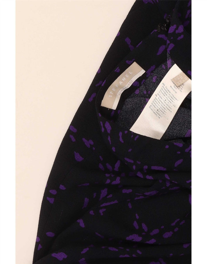 Stefanel Damen A-Linienrock EU 34 XS W26 Schwarz kariertes Polyester