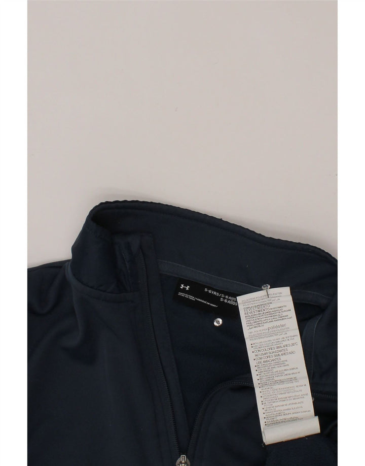UNDER ARMOUR Jungen-Sweatshirt mit Reißverschluss am Hals, 5–6 Jahre, marineblaues Polyester