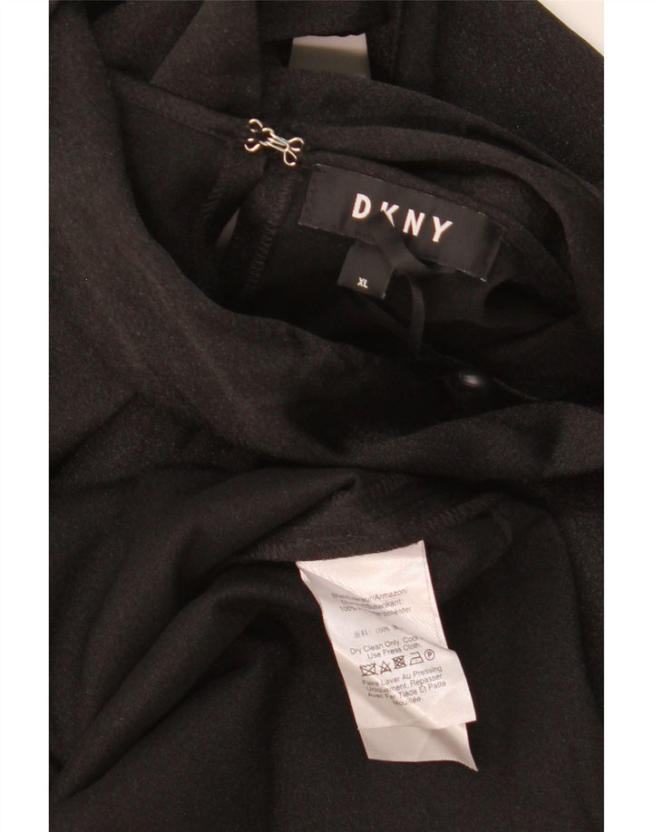 DKNY Damen Ärmelloses Blusenoberteil UK 18 XL Schwarz Polyester